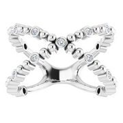 14K White 1/6 CTW Diamond Beaded Negative Space Ring-
