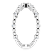 14K White 1/6 CTW Diamond Beaded Negative Space Ring-