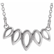 14K White Leaf 16-18" Necklace-