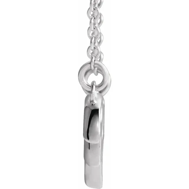14K White Leaf 16-18" Necklace-