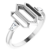 14K White 1/8 CTW Diamond Geometric Ring-