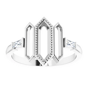 14K White 1/8 CTW Diamond Geometric Ring-