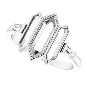14K White 1/8 CTW Diamond Geometric Ring-