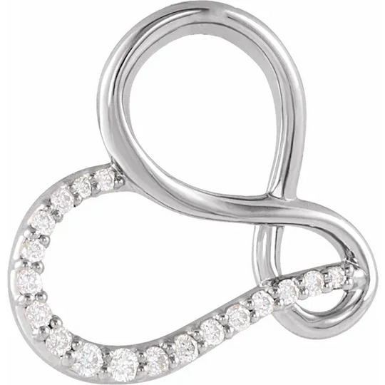 14K White .7 CTW Diamond Infinity-Inspired Heart Pendant