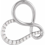 14K White .07 CTW Diamond Infinity-Inspired Heart Pendant-