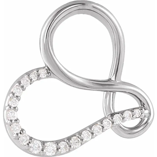 14K White .07 CTW Diamond Infinity-Inspired Heart Pendant-