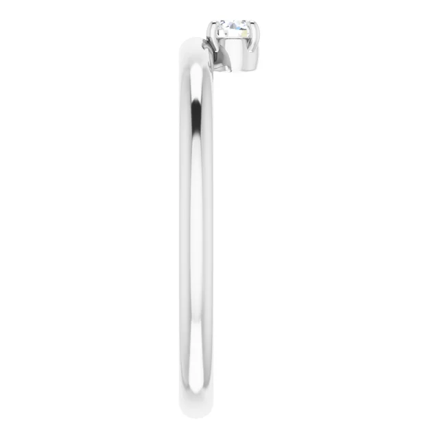 14K White 1/10 CT Diamond Stackable Ring-