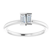 14K White 1/4 CTW Diamond Two-Stone Ring-