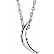 14K White Crescent 16-18" Necklace-
