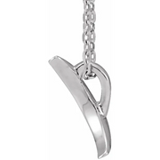 14K White Crescent 16-18" Necklace-