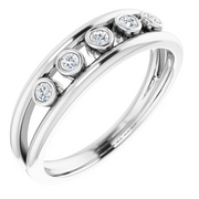 14K White 1/8 CTW Diamond Negative Space Ring-