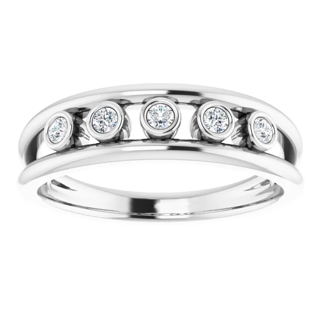 14K White 1/8 CTW Diamond Negative Space Ring-