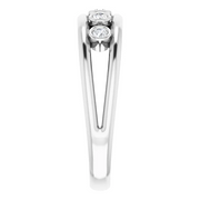 14K White 1/8 CTW Diamond Negative Space Ring-