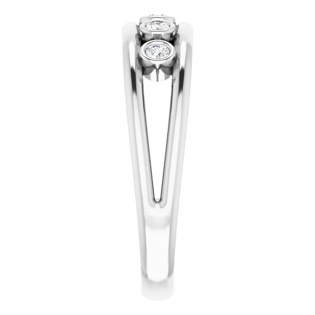 14K White 1/8 CTW Diamond Negative Space Ring-