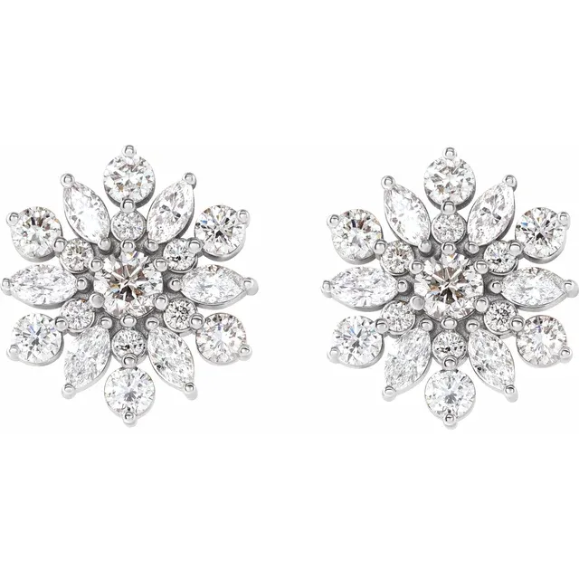 14K White 1 CTW Diamond Earrings-