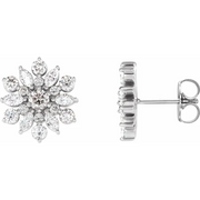 14K White 1 CTW Diamond Earrings-