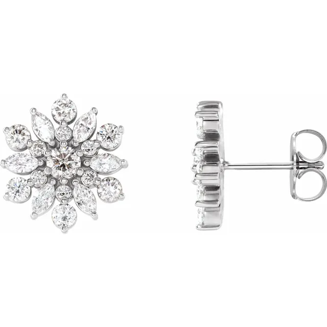 14K White 1 CTW Diamond Earrings-