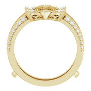 14K Yellow 3/8 CTW Diamond Art Deco Milgrain Ring Guard-7.00 (approximate standard size)-