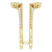 14K Yellow 3/8 CTW Diamond Art Deco Milgrain Ring Guard-7.00 (approximate standard size)-