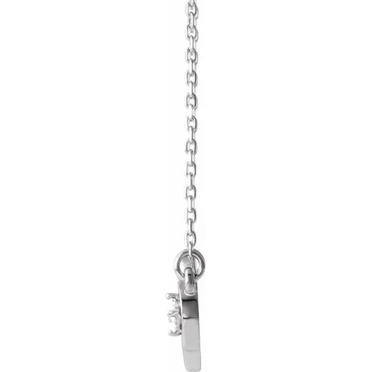 14K White 1/1 CTW Diamond Infinity-Inspired Heart 16-18" Necklace