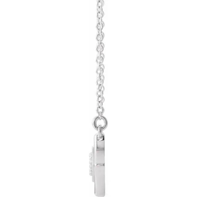 14K White Vintage-Inspired Bar 16" Necklace-