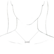 14K White Vintage-Inspired Bar 16" Necklace-