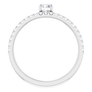 14K White 1/2 CTW Diamond Asymmetrical Stackable Ring-