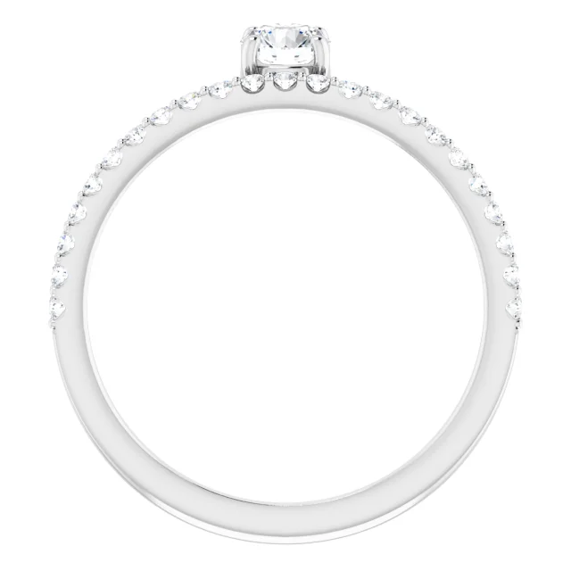 14K White 1/2 CTW Diamond Asymmetrical Stackable Ring-