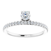 14K White 1/2 CTW Diamond Asymmetrical Stackable Ring-
