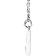 14K White .03 CTW Diamond Solitaire "V" 18" Necklace-