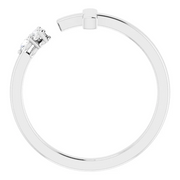 14K White 1/10 CTW Diamond Negative Space Cross Ring-7.00 (approximate standard size)-