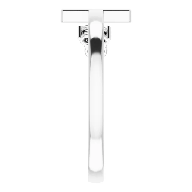 14K White 1/10 CTW Diamond Negative Space Cross Ring-7.00 (approximate standard size)-
