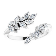 14K White 1/2 CTW Diamond Bypass Ring-7.00 (approximate standard size)-