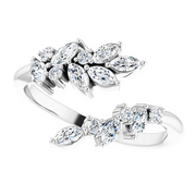 14K White 1/2 CTW Diamond Bypass Ring-7.00 (approximate standard size)-