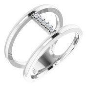 14K White .04 CTW Diamond Negative Space Ring-7.00 (approximate standard size)-