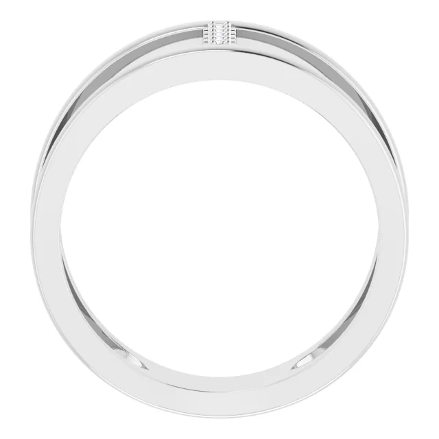 14K White .04 CTW Diamond Negative Space Ring-7.00 (approximate standard size)-