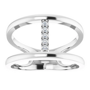 14K White .04 CTW Diamond Negative Space Ring-7.00 (approximate standard size)-