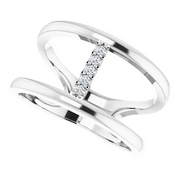 14K White .04 CTW Diamond Negative Space Ring-7.00 (approximate standard size)-