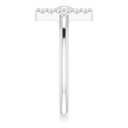 14K White Aquamarine & .06 CTW Diamond Bar Ring-7.00 (approximate standard size)-