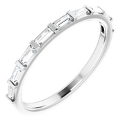 14K White 3/8 CTW Diamond Straight Baguette Anniversary Band-