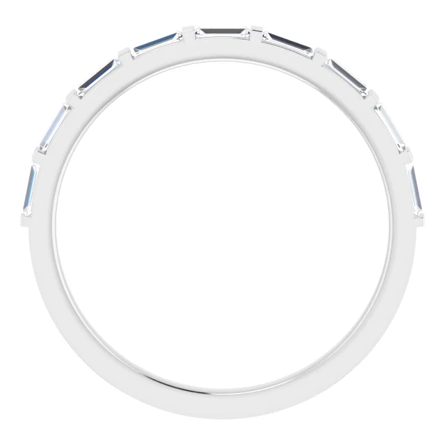 14K White 3/8 CTW Diamond Straight Baguette Anniversary Band-
