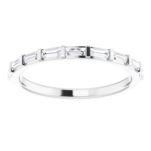 14K White 3/8 CTW Diamond Straight Baguette Anniversary Band-