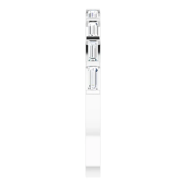 14K White 3/8 CTW Diamond Straight Baguette Anniversary Band-