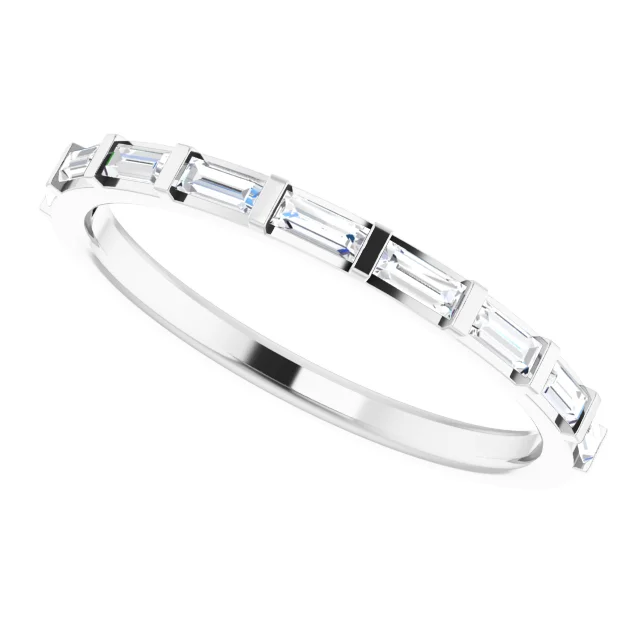 14K White 3/8 CTW Diamond Straight Baguette Anniversary Band-