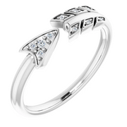 14K White .04 CTW Diamond Arrow Ring-