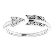 14K White .04 CTW Diamond Arrow Ring-