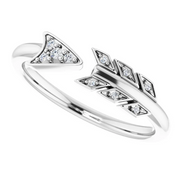 14K White .04 CTW Diamond Arrow Ring-