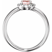 14K White Morganite & .08 CTW Diamond Ring-
