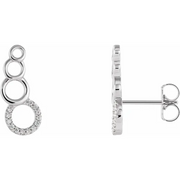 14K White .06 CTW Diamond Geometric Ear Climbers-