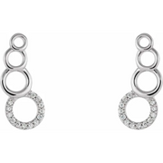 14K White .06 CTW Diamond Geometric Ear Climbers-